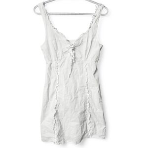 Japna White Cotton Mini Dress